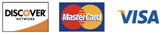 We accept Visa, MasterCard and Discover Network Cards